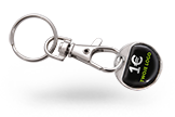 Key rings with EUR 1 token for shop trolleys
